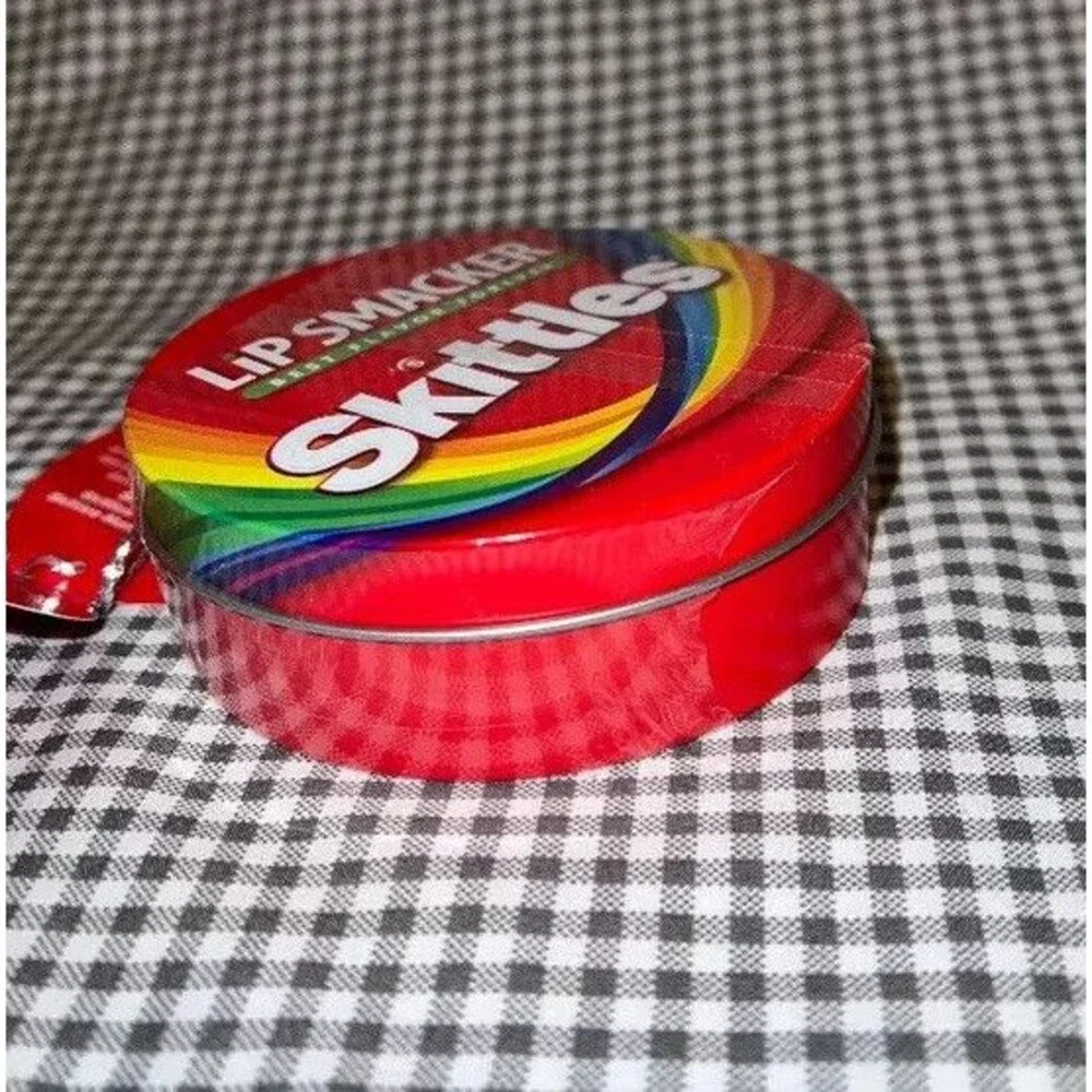 Lip Smacker Skittles 3-Piece Lip Balm Tin Strawberry, Green Apple, Mango Tangelo